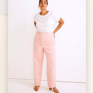 Madewell Pale Pink Baggy Straight jeans Garment Dye Edition